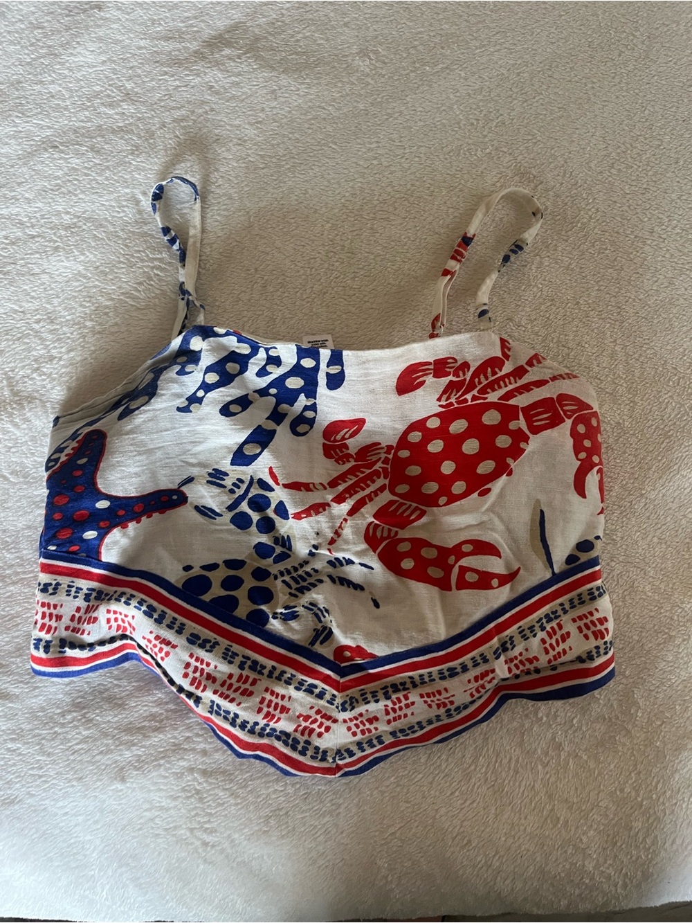 Women’s Red & Blue Crab Print Tankini Top